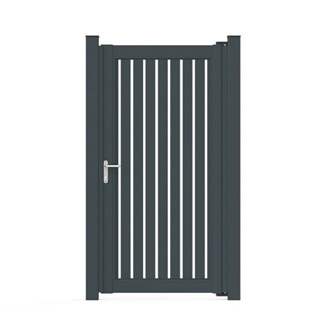 Aluminium poort met verticale lamellen