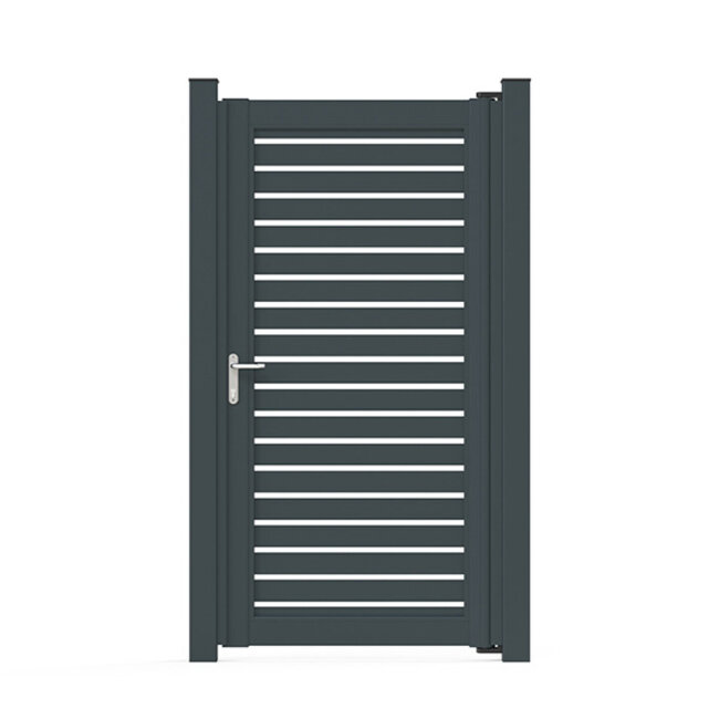 Aluminium poort met horizontale lamellen