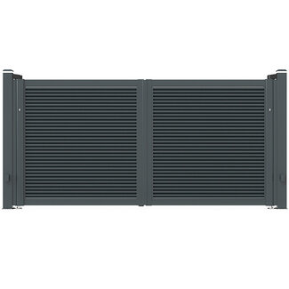 Dubbele aluminium poort - lamellen