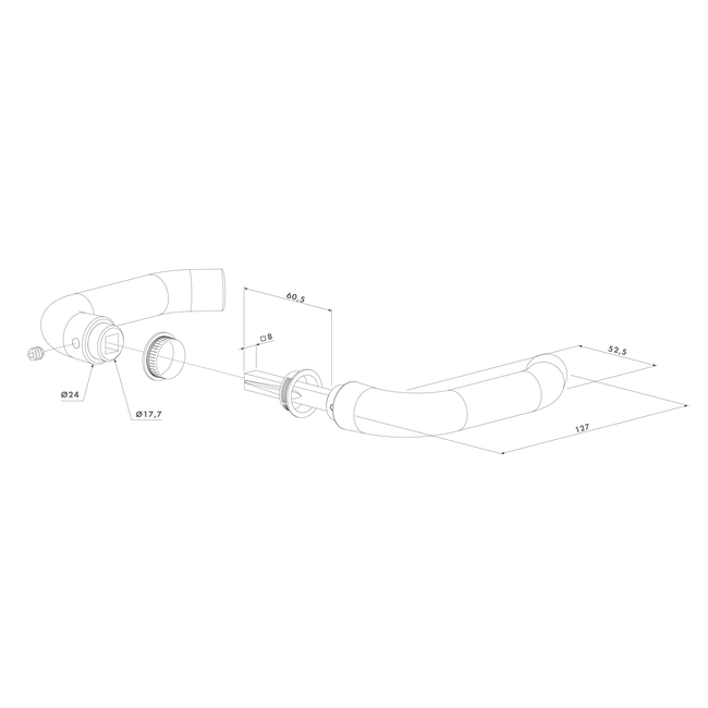 3006B | Deurkruk Aluminium RAL9005