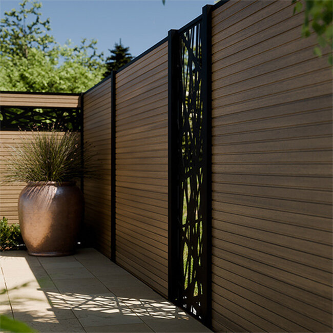 WPC scherm modern compleet (zonder palen)