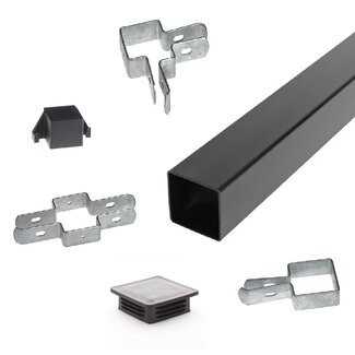 Dubbelstaafmat kokerpaal 60x60 mm - compleet