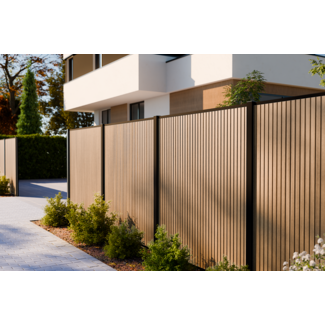 Fiberdeck WPC scherm - modern compleet (zonder palen) - verticaal