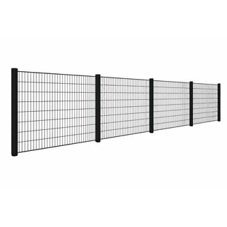 Compleet pakket dubbelstaafmat hekwerk - kokerpalen 60x60 mm - gecoat