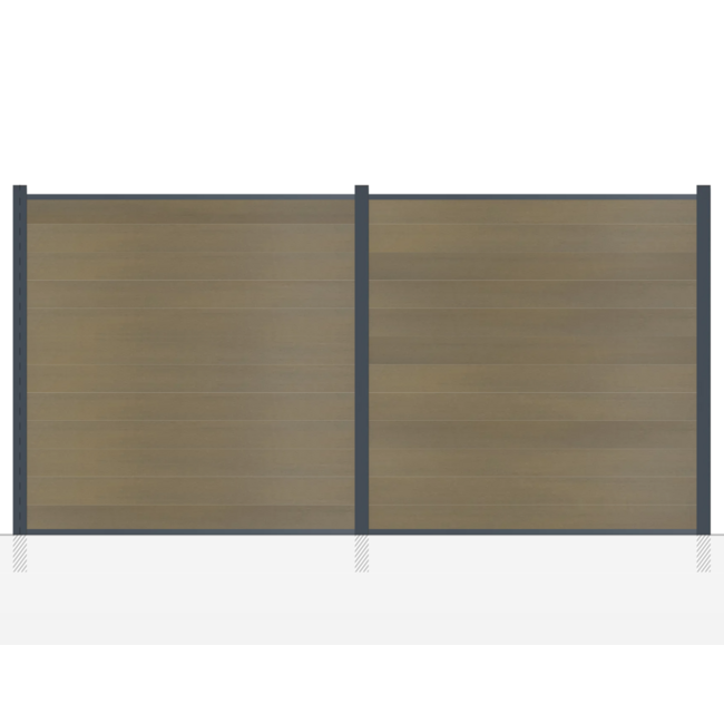 WPC scherm - Exotics - compleet (zonder palen) - horizontaal