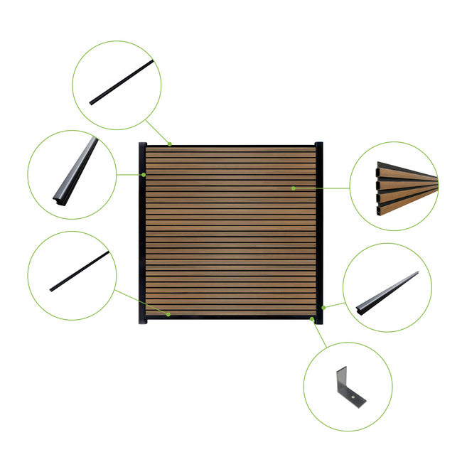 WPC schutting (compleet scherm zonder palen) - Direct