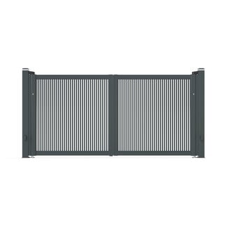Dubbele aluminium poort - half open 30 verticaal