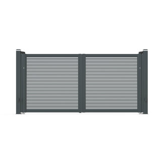 Dubbele aluminium poort - half open 30 horizontaal