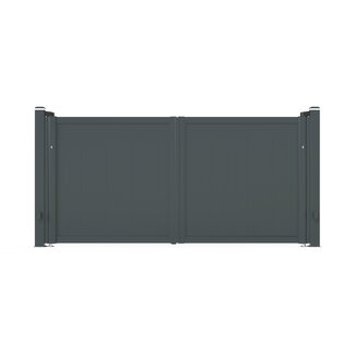 Dubbele aluminium poort - Tandgroef 200 verticaal