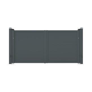 Dubbele aluminium poort - Tandgroef 200 horizontaal
