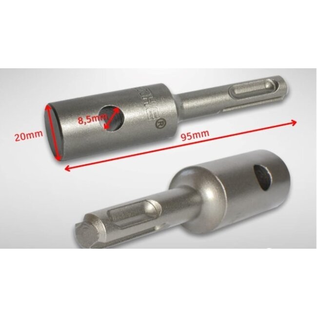Adapter t.b.v. grondboor voor op boormachine