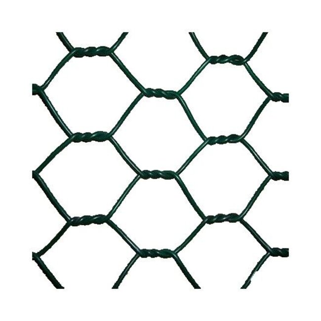 Kippengaas (zeskant) Geplastificeerd | Groen - 10 of 25 meter