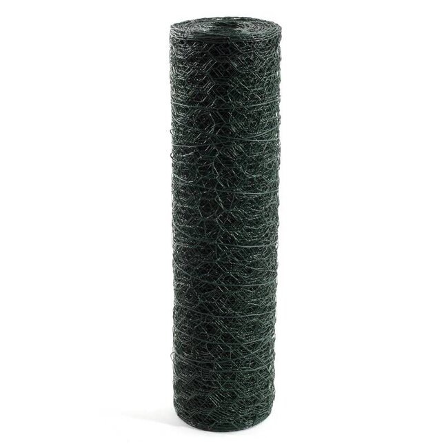 Kippengaas (zeskant) Geplastificeerd | Groen - 10 of 25 meter