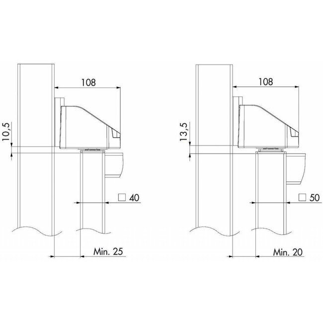 Bearing Hinge | Verstelbaar 90° scharnier met lager
