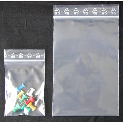 LDPE-Druckverschlußbeutel, Format: 160 x 220 mm (B x H bis zum Verschluß), 90 my Stärke (EXTRA STARK), transparent, unbedruckt