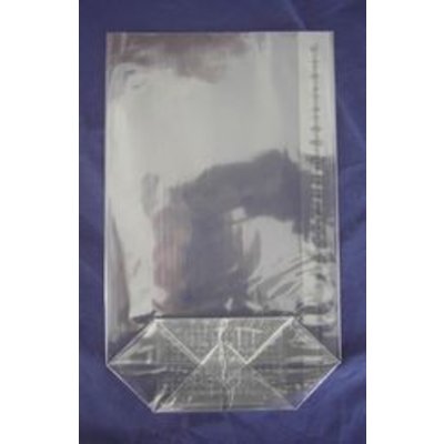 OPP-Kreuzbodenbeutel, Format: 145 x 235 mm (B x H), 30 my Stärke, hochtransparent, unbedruckt, mit Siegelnaht
