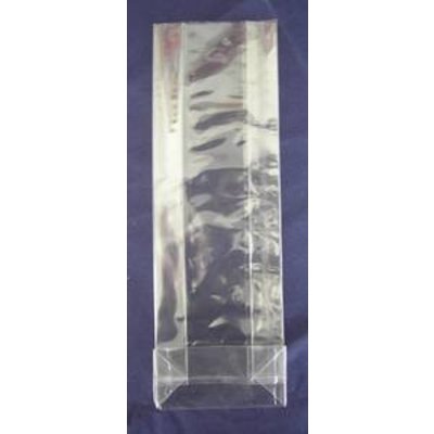 OPP-Blockbodenbeutel, Format: 70 + 40 x 220 mm (B + SF x H), 40 my Stärke, hochtransparent, unbedruckt, mit Siegelnaht - Ausverkauf