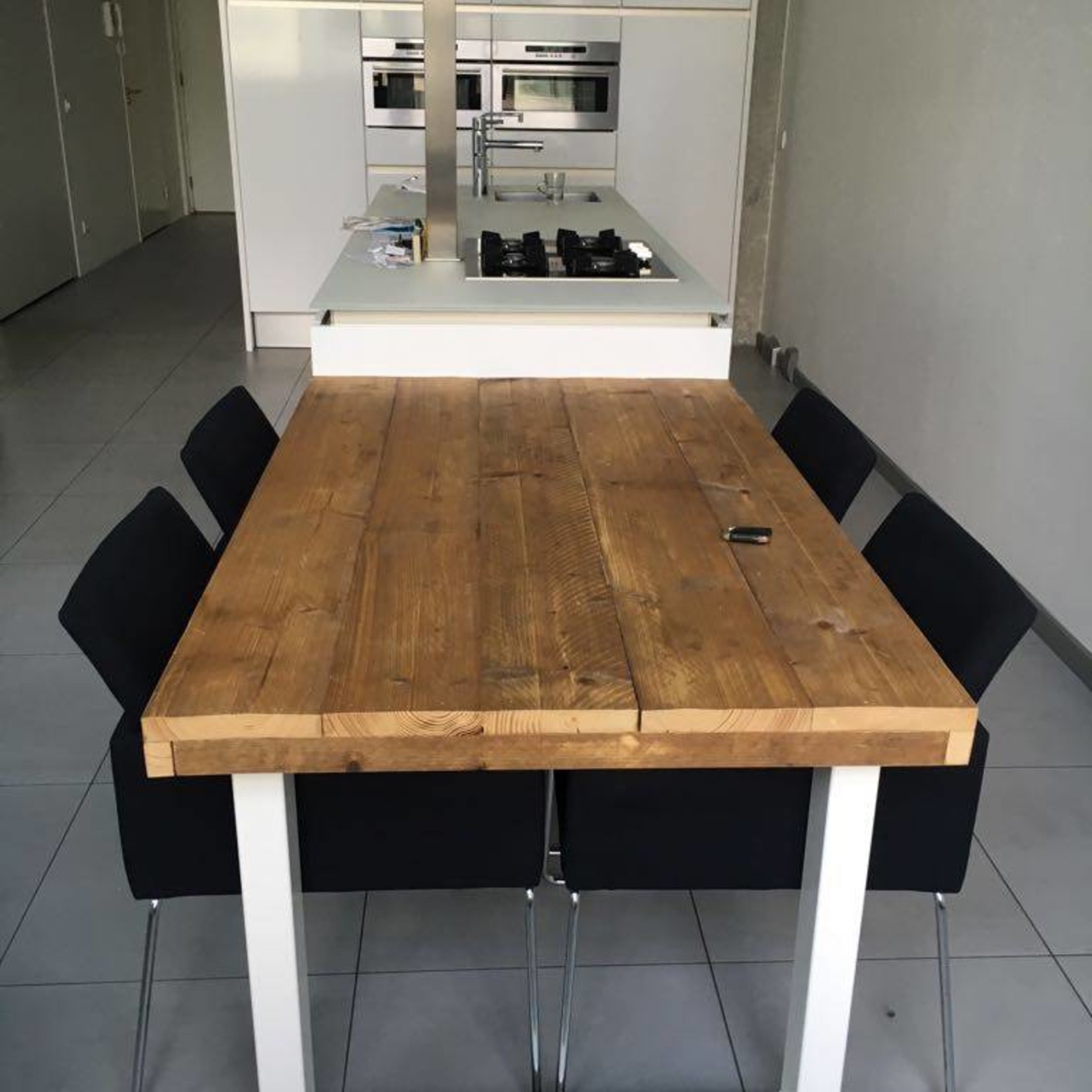 Robuust Stalen U eettafel poten, zwart gecoat