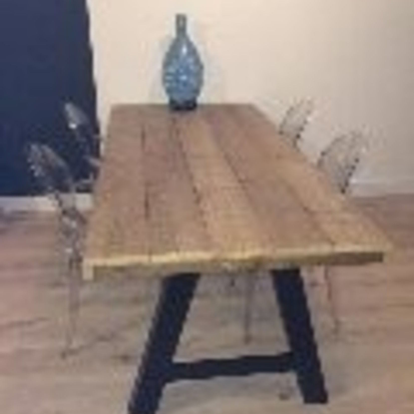 RdeB Eetkamertafel 70 cm breed tot 300 cm lang, Houten A poten