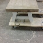 RdeB Salontafel 50 cm breed tot 150 cm lang, Houten A poten
