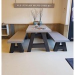 Robuust Stalen A salontafel en bank poten, zwart gecoat