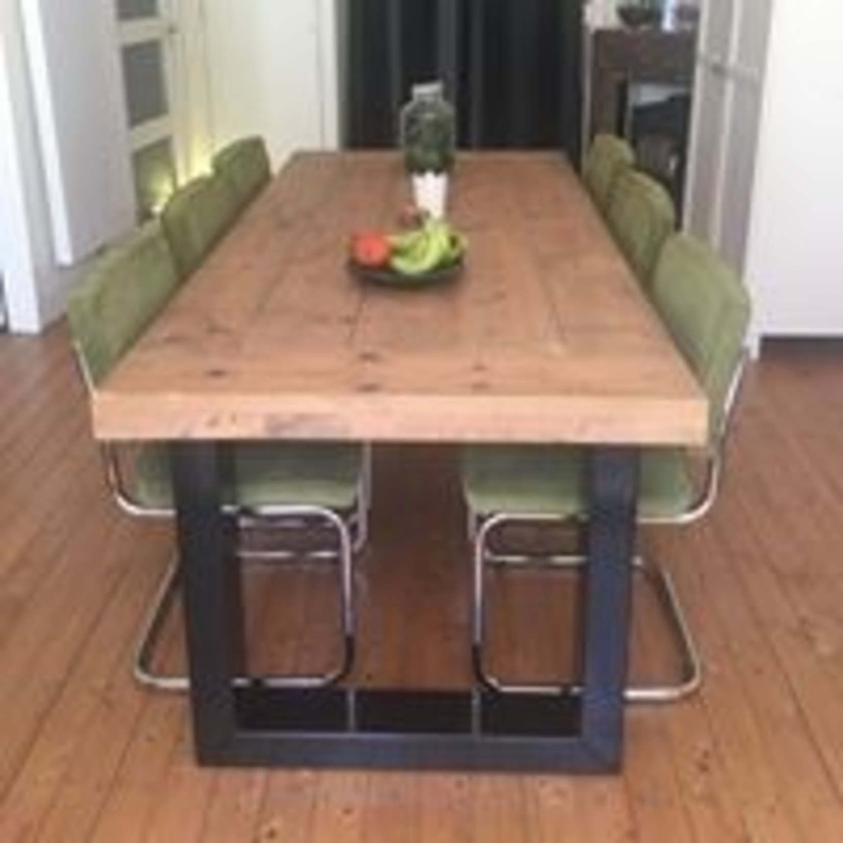 Robuust Stalen U eettafel poten, zwart gecoat