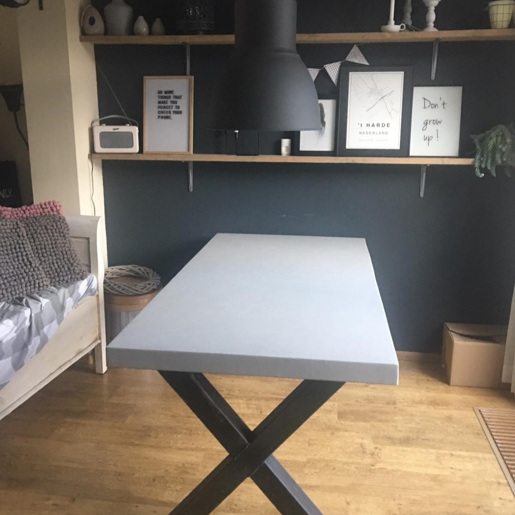 RdeB Tafel of Tafelblad - Betonlook / Beton-ciré - 90cm breed