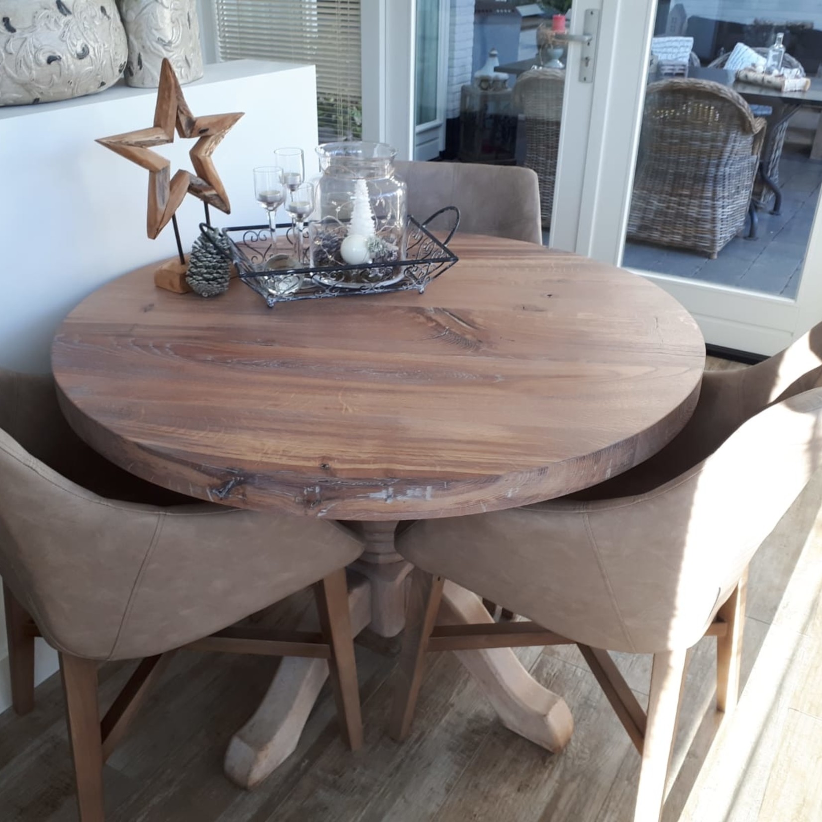Robuust Tafelblad Rond (max. 180x180 cm) - ± 40mm - Eiken Massief