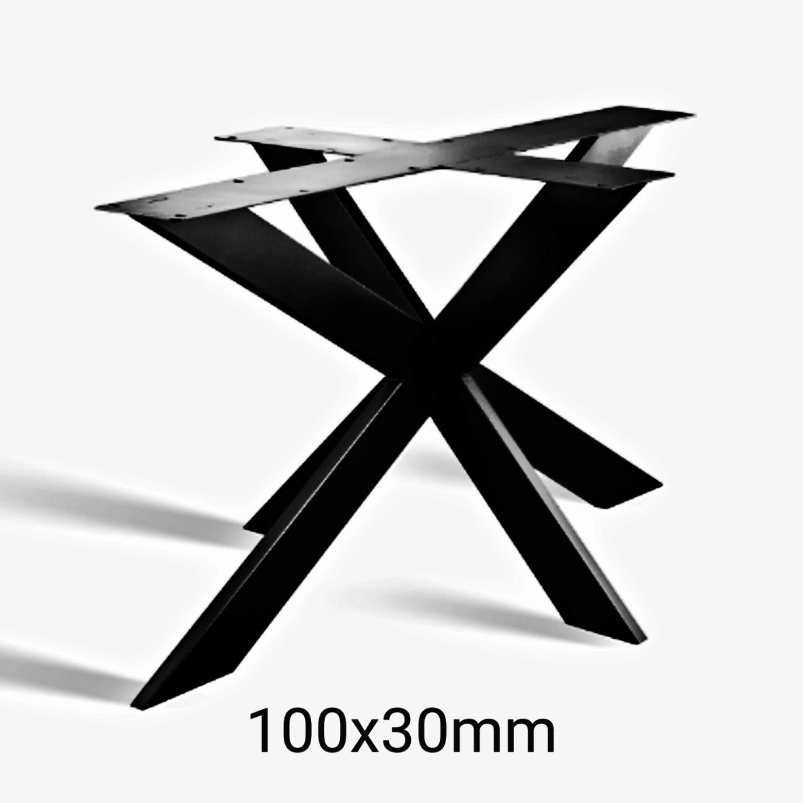 Robuust Stalen 3D - X of Matrix eettafel poten, zwart gecoat