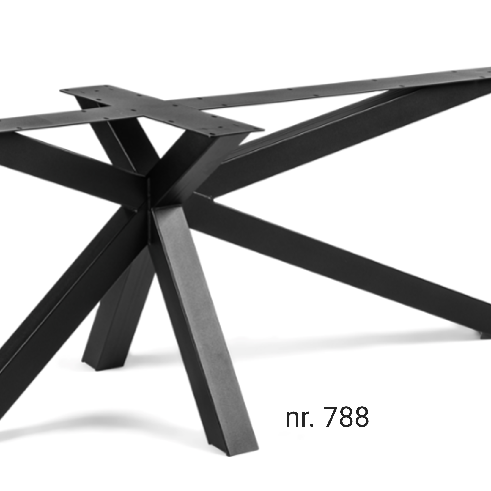 Robuust Stalen 3D - X of Matrix eettafel poten, zwart gecoat