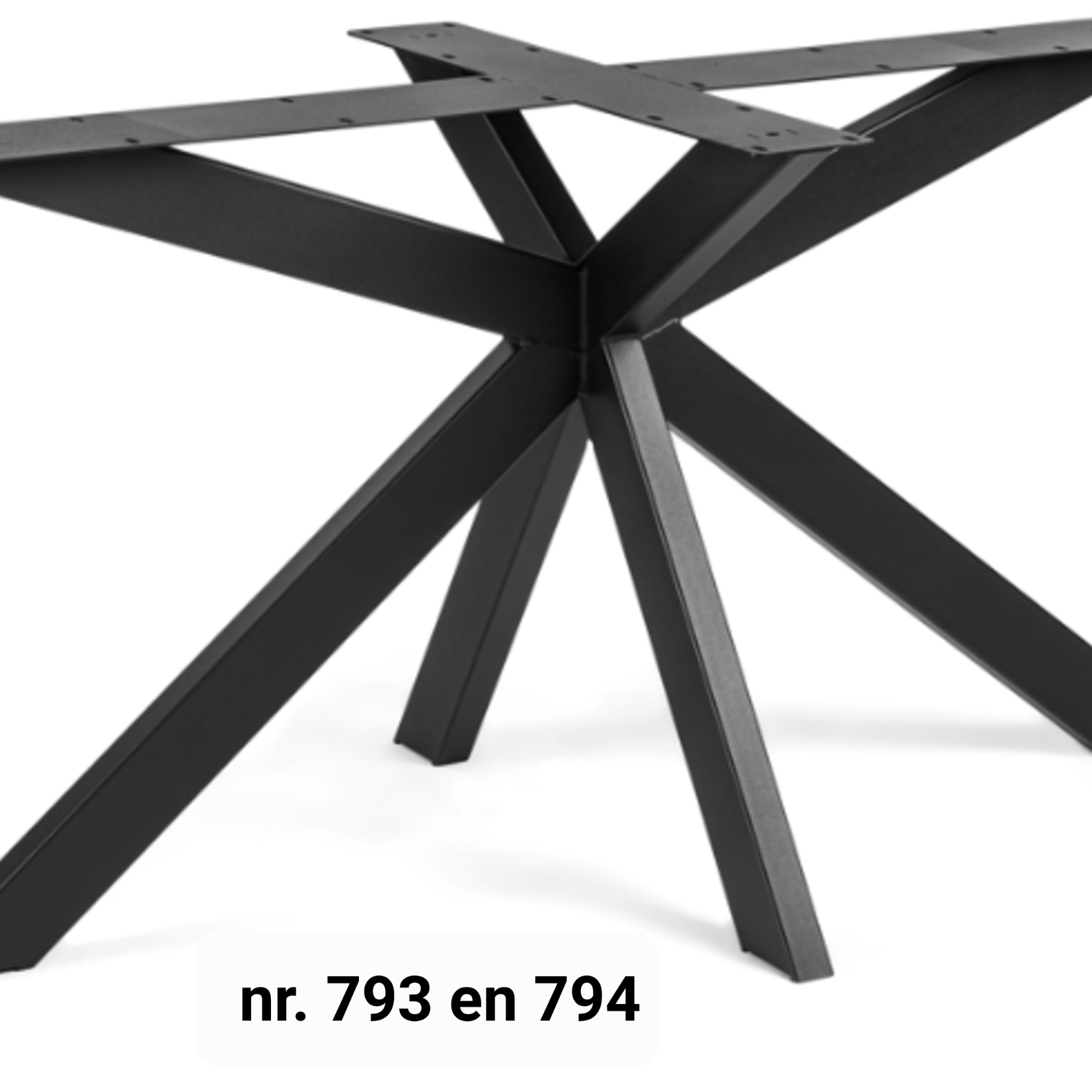 Robuust Stalen 3D - X of Matrix eettafel poten, zwart gecoat