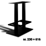 Robuust Bar tafel poten - Zwart gecoat