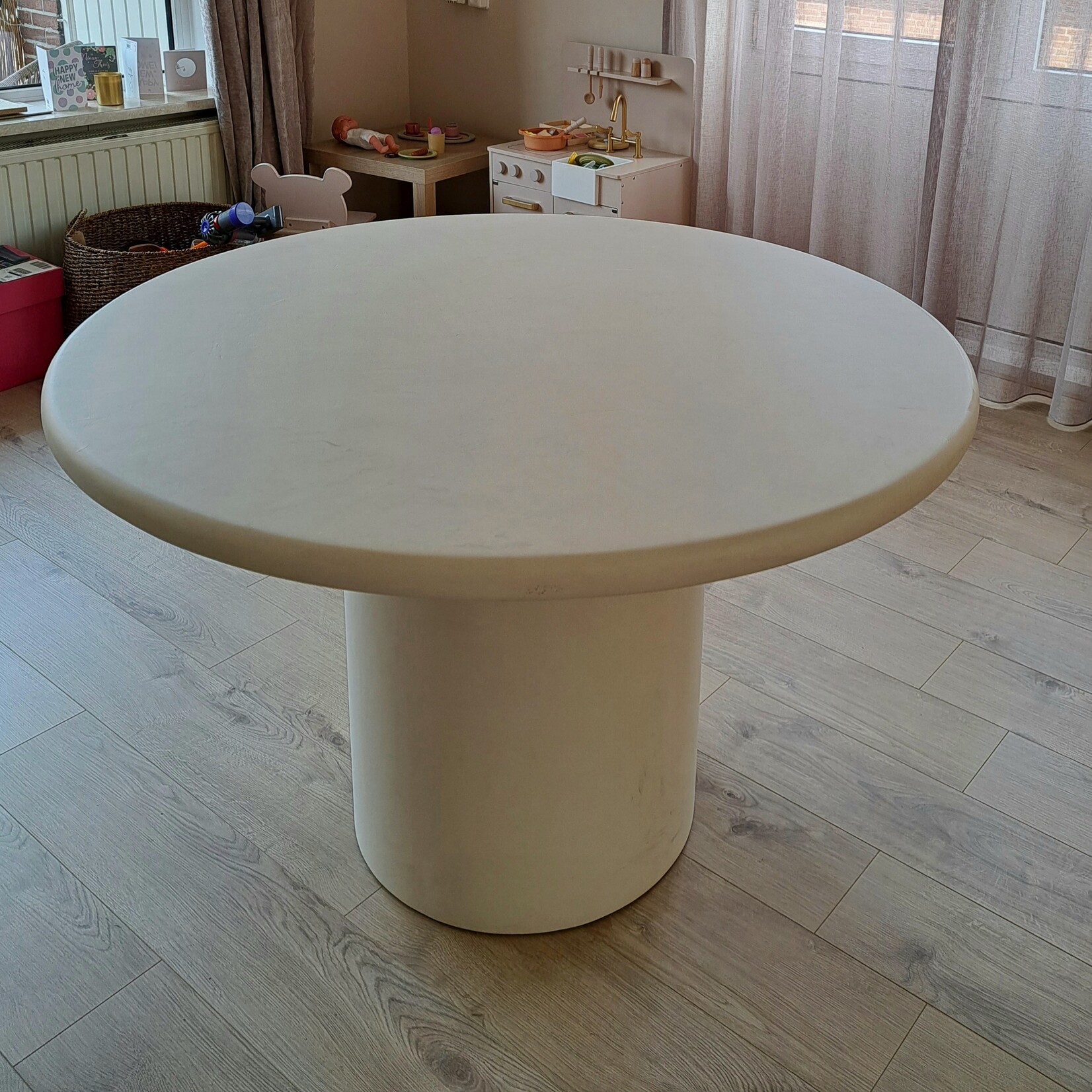 Stel zelf uw complete ronde tafel samen (max. 180x180 cm) - Betonlook Beton Ciré - 44 mm