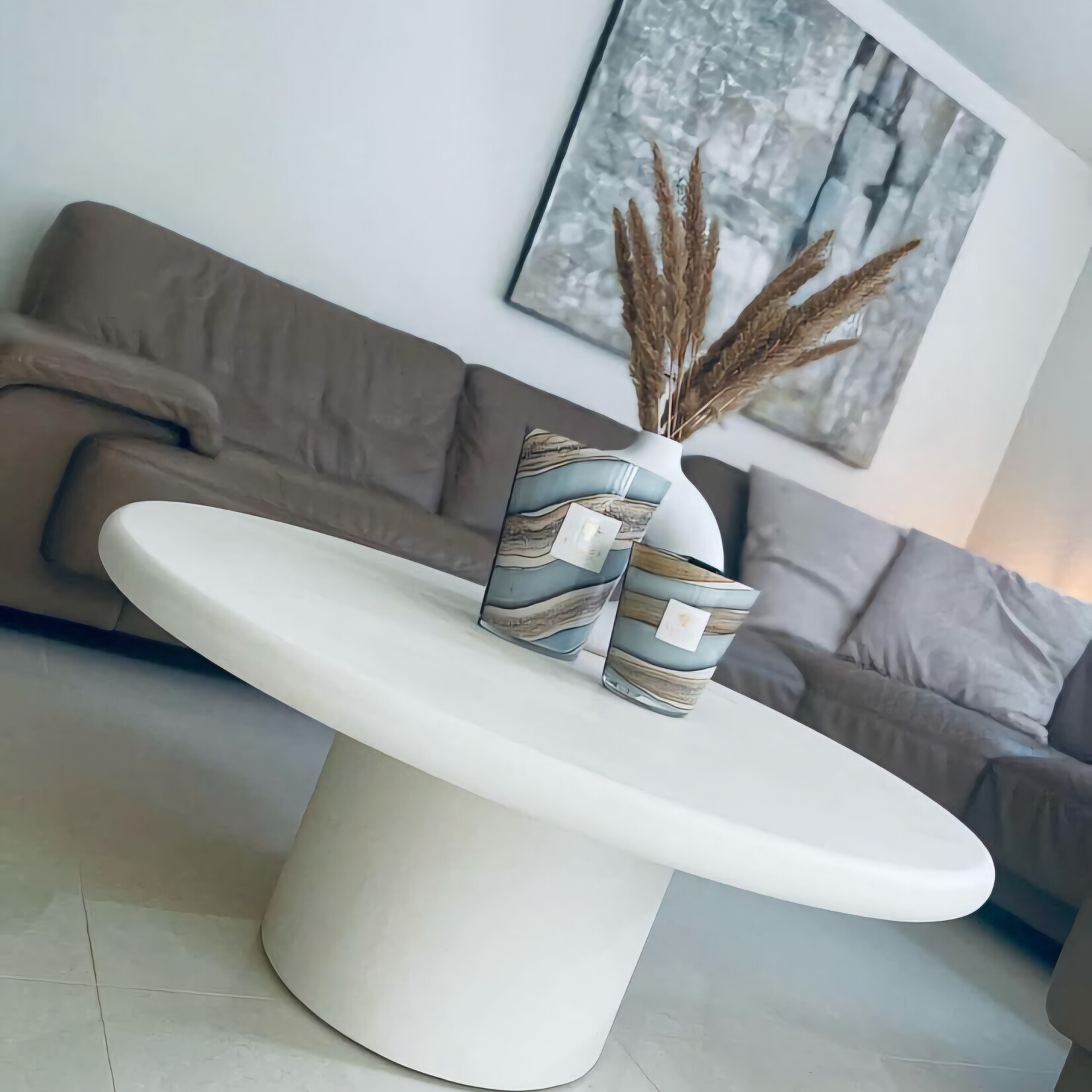 RdeB  Ronde salontafel of tafelblad Betonlook / Beton-ciré