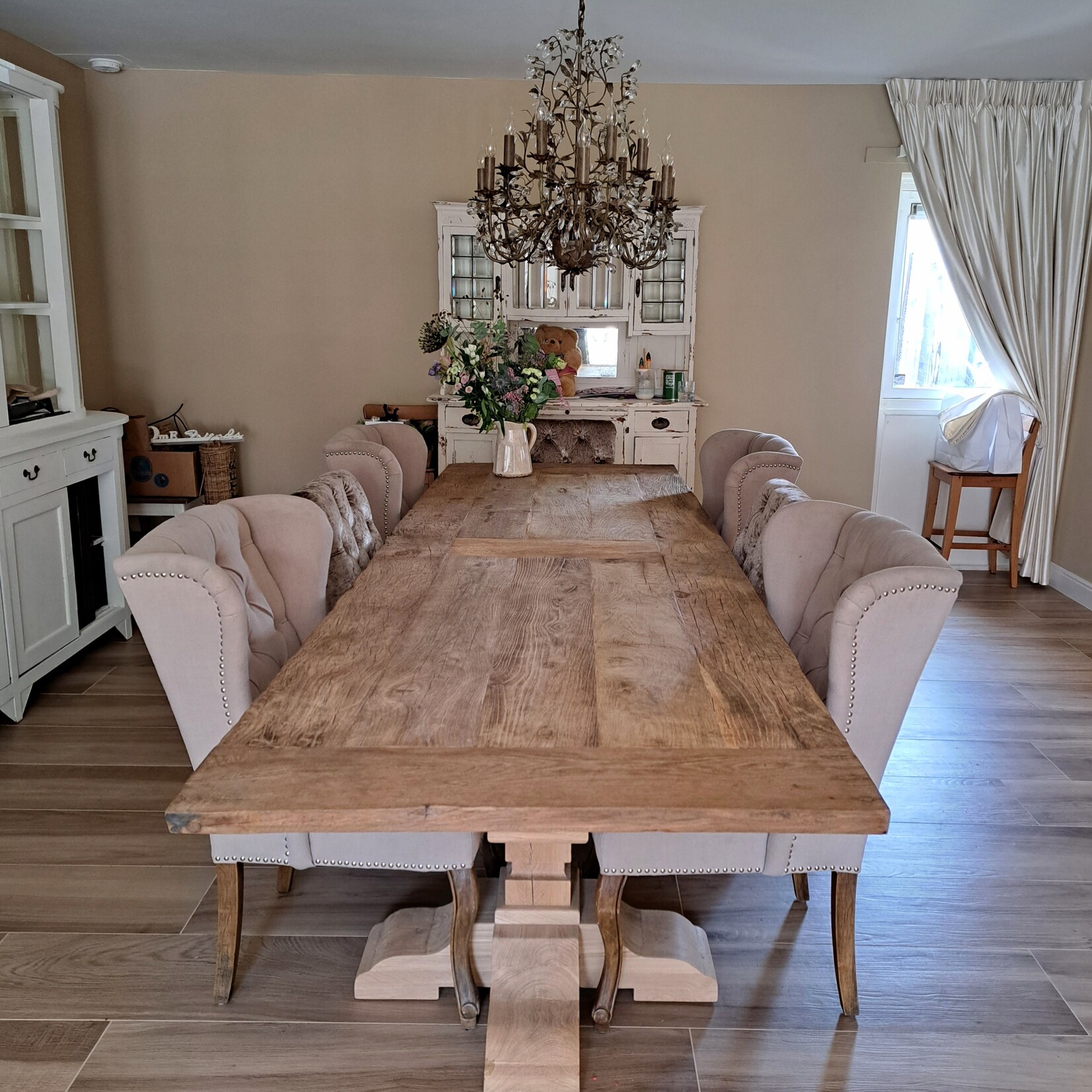 Robuust Oud eiken Kloostertafel