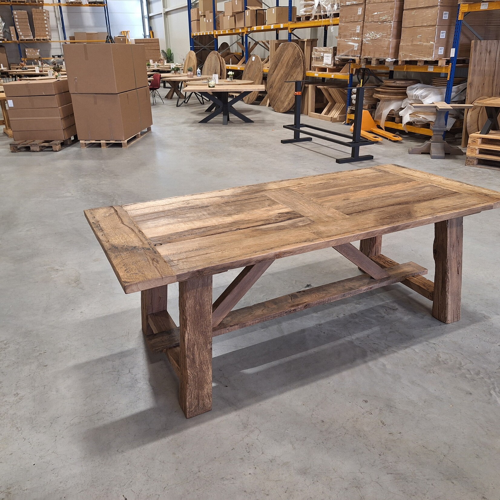 Robuust Oud eiken Kloostertafel