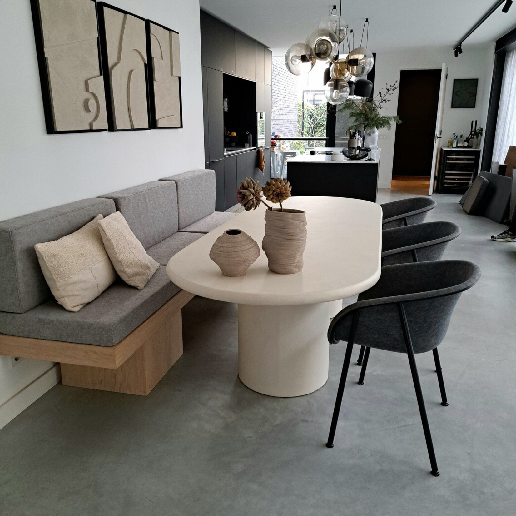 RdeB Tafel of Tafelblad - Betonlook / Beton-ciré - 130cm breed