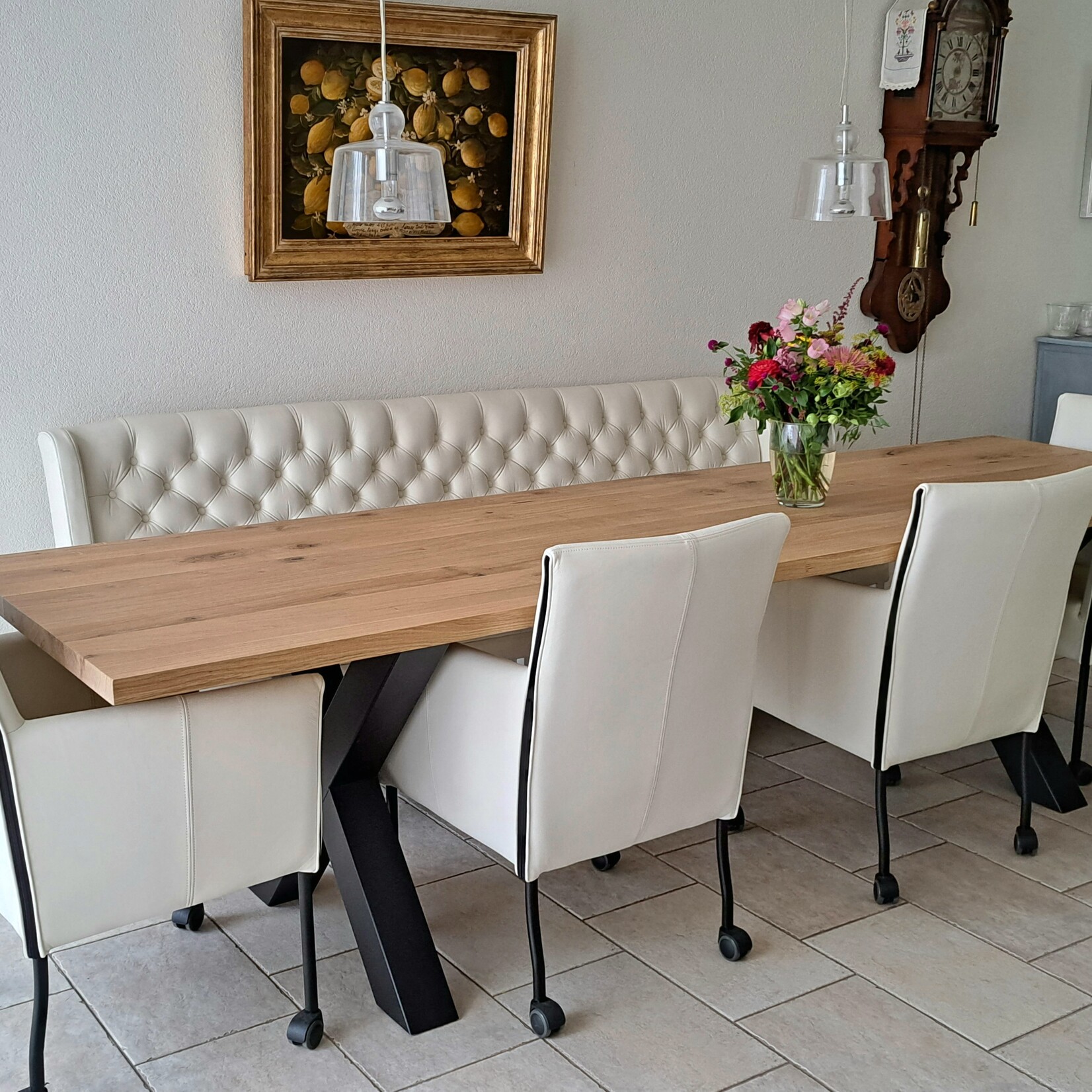 Robuust Tafelblad 90 cm breed tot 300 cm lang - ± 40mm - Eiken Massief