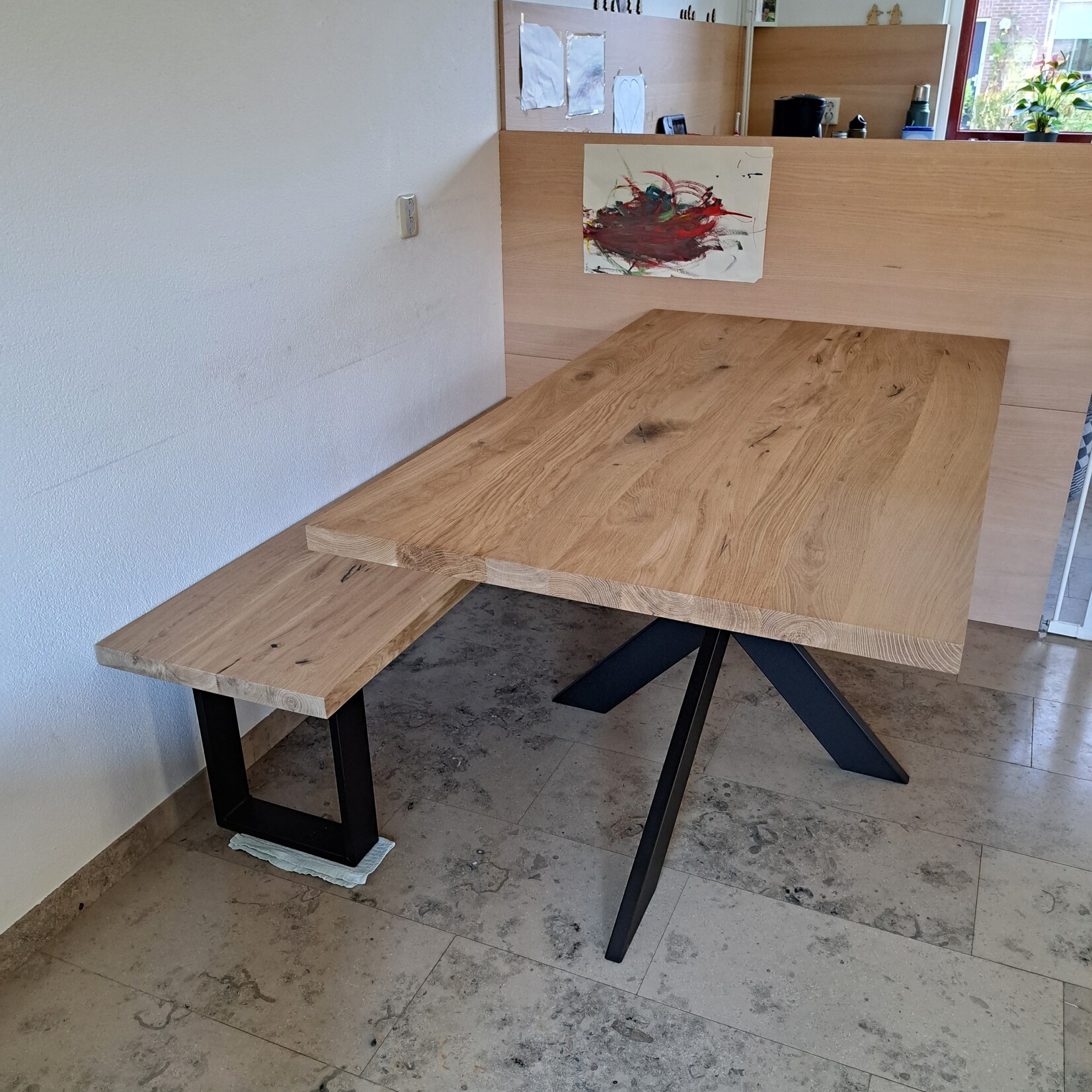 Robuust Tafelblad 90 cm breed tot 300 cm lang - ± 40mm - Eiken Massief