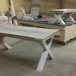RdeB Tuintafel 80 cm breed tot 300 cm lang, Houten X poten