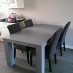 RdeB Eetkamertafel 90 cm breed tot 300 cm lang, Rechte poten - Steigerhout