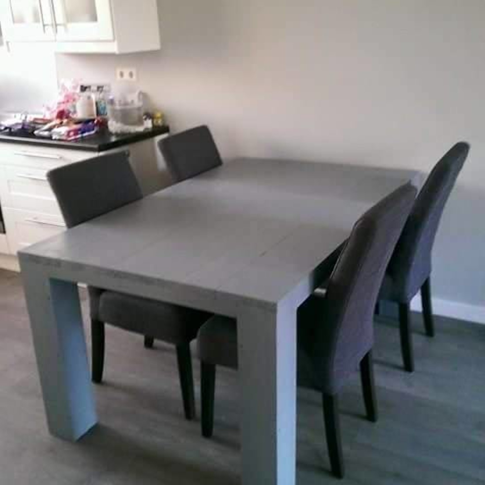 RdeB Eetkamertafel 90 cm breed tot 300 cm lang, Rechte poten - Steigerhout