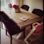 RdeB Eetkamertafel 80 cm breed tot 300 cm lang, Houten X poten