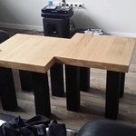 RdeB Salontafel 80 cm breed tot 150 cm lang, Rechte poten - Steigerhout