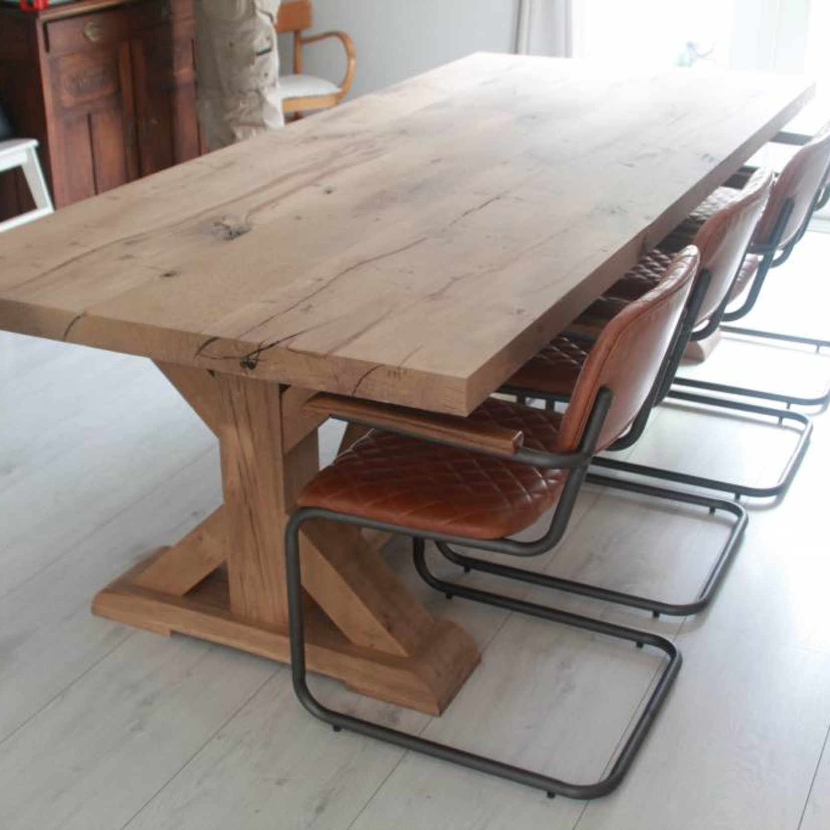 Robuust Tafelblad 90 cm breed tot 300 cm lang - ± 40mm - Eiken Massief