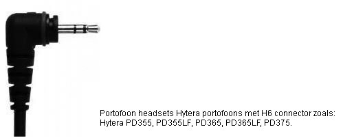 Portofoon headsets met H6 connector voor Hytera PD355 tot PD375 serie