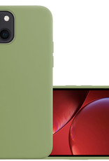 NoXx Hoes Geschikt voor iPhone 13 Mini Hoesje Cover Siliconen Back Case Hoes - Groen