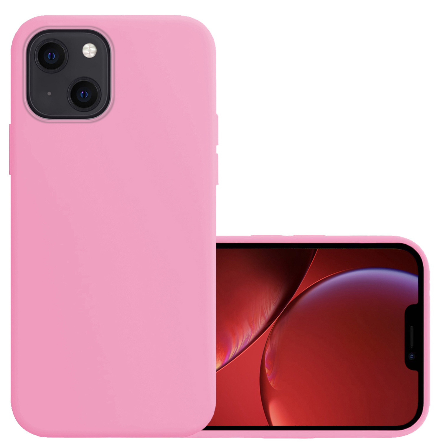 NoXx Hoes Geschikt voor iPhone 13 Mini Hoesje Cover Siliconen Back Case Hoes - Lichtroze