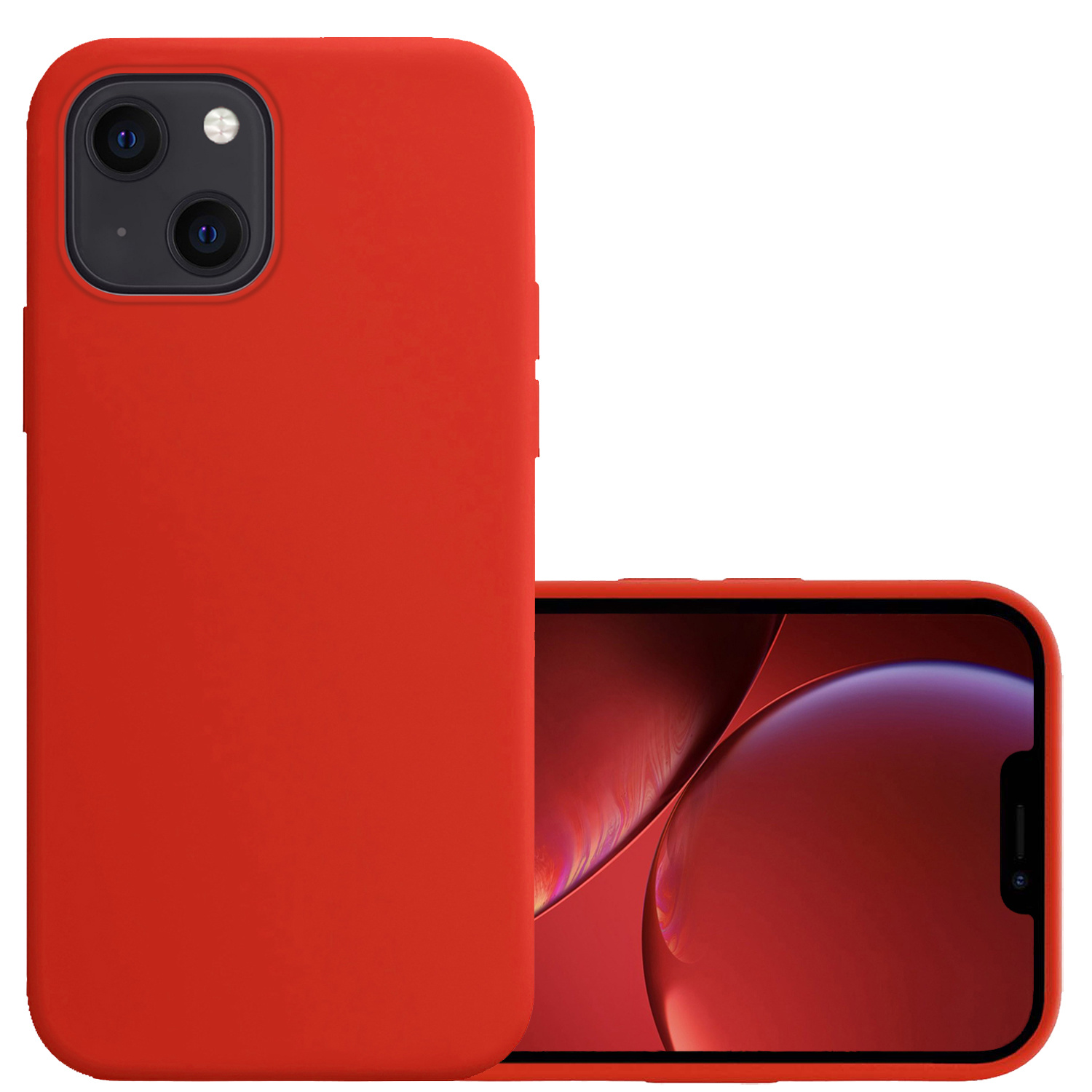 NoXx Hoes Geschikt voor iPhone 13 Mini Hoesje Cover Siliconen Back Case Hoes - Rood