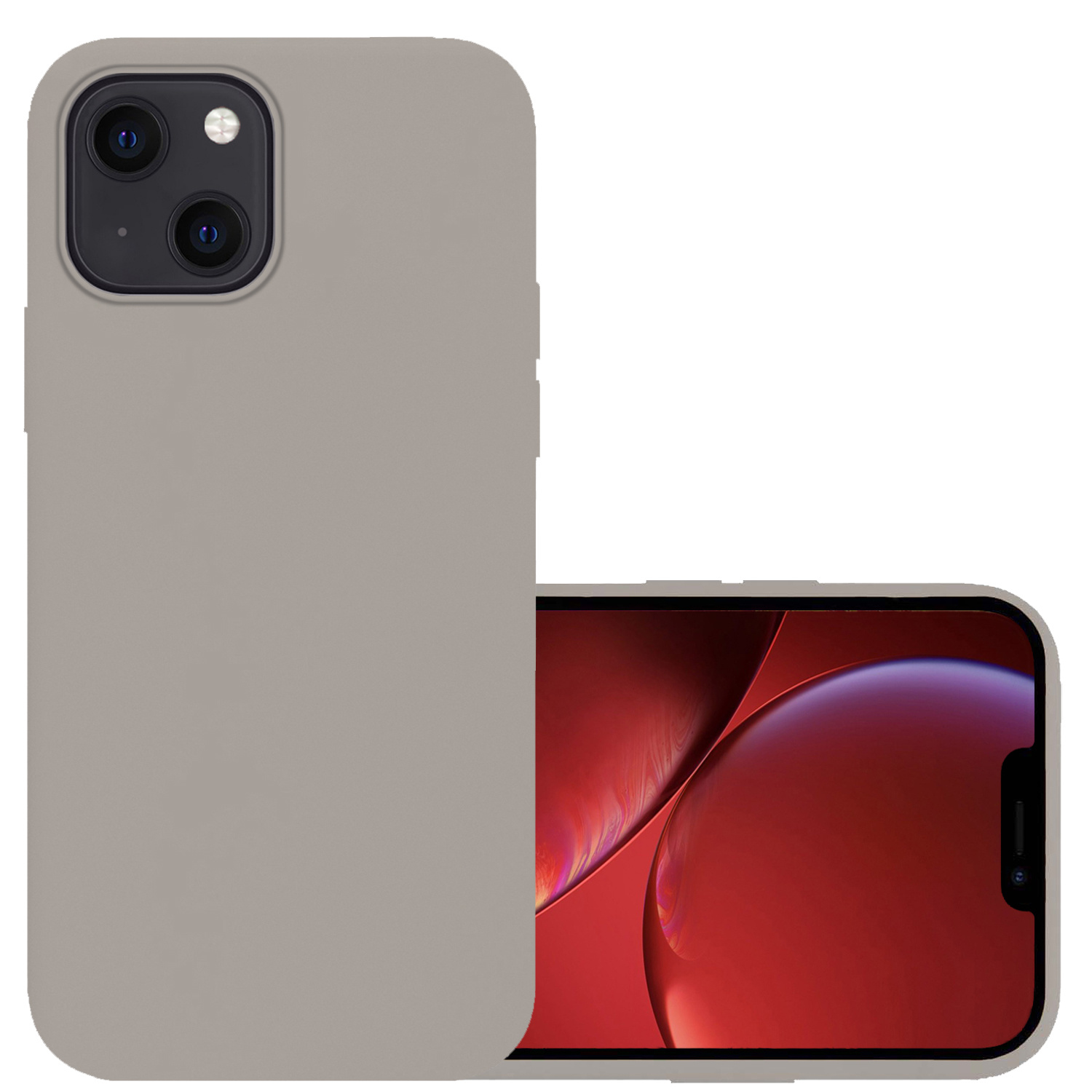 NoXx Hoes Geschikt voor iPhone 13 Hoesje Cover Siliconen Back Case Hoes - Grijs